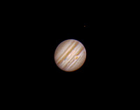 Jupiter with Great Red Spot and moon Europe